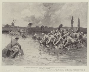 歩兵による新しい河川横断法、ドイツの最近の軍事演習でテスト済み 作： Henry Charles Seppings Wright